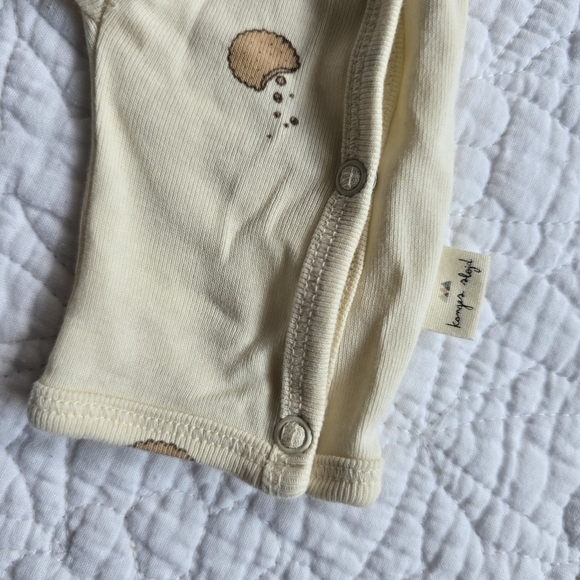 Konges Slojd Organic Cotton Wrapover Yellow Cookies Milk Sleeper Footless Pajama - Picture 4 of 6